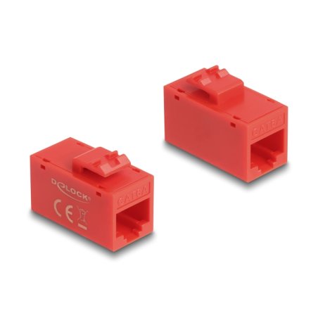 Keystone Modul RJ45 Buchse zu RJ45 Buchse Cat.6A UTP rot