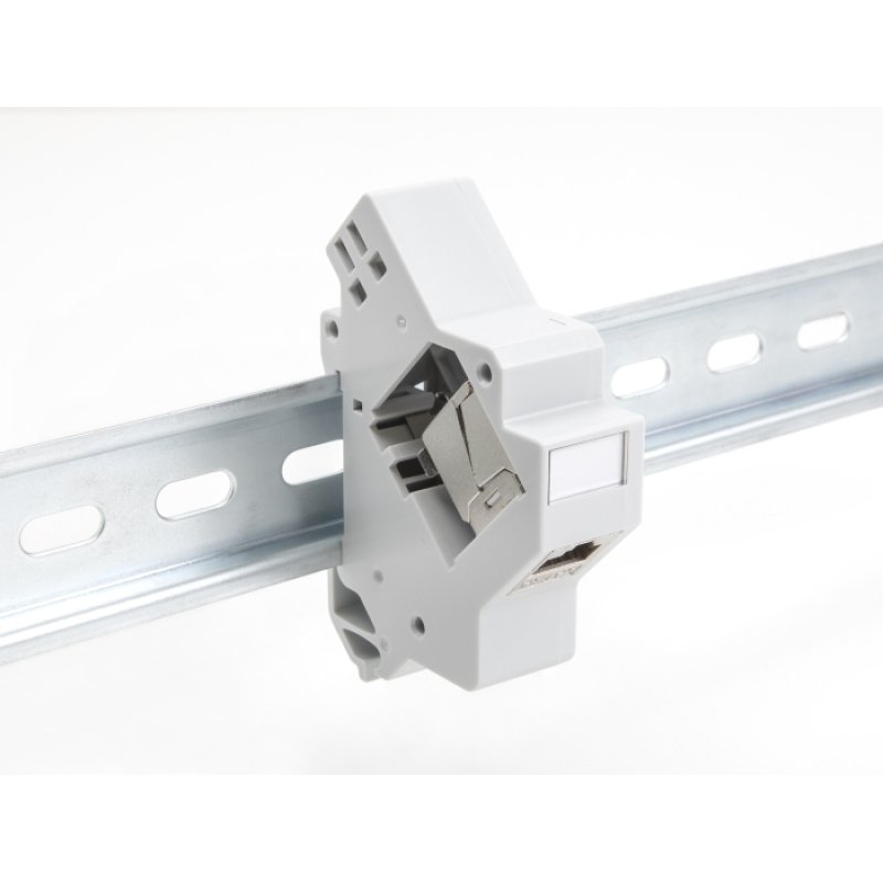 DeLOCK Keystone Holder for DIN rail with grounding grey