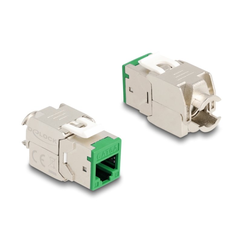 Keystone Modul RJ45 Buchse zu LSA Cat.6A werkzeugfrei grün Set 10 Stück