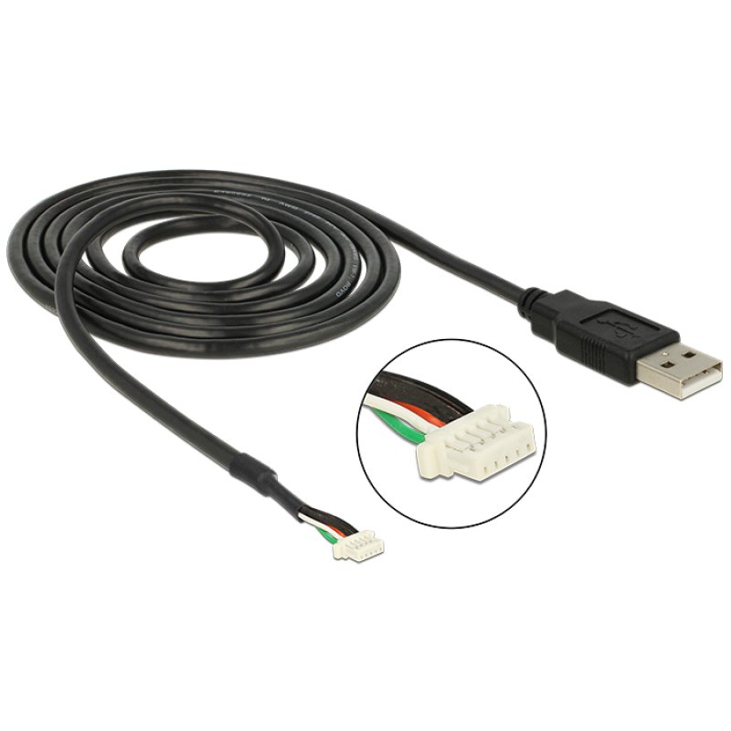 DeLOCK 1.5m, USB2.0-A/5p USB cable USB A Black