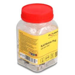 RJ45 Modularer Stecker Cat.6A mit Knickschutztülle transparent 50er Set