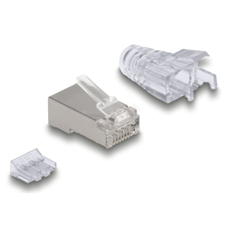 DeLOCK 67177 connecteur de fils RJ45 Argent, Transparent