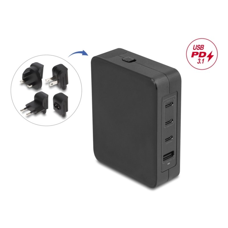 DeLOCK 41473 mobile device charger Laptop, Smartphone, Tablet Black AC Fast charging Indoor
