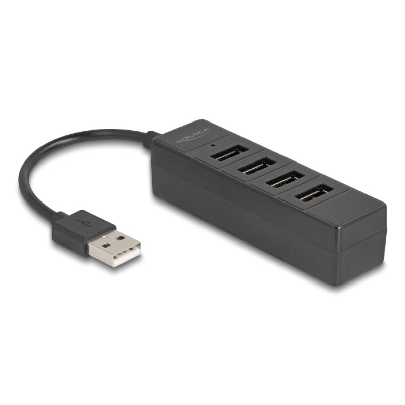 USB Hub 4 Port USB 2.0 mit 4 x USB Typ-A Buchse schwarz