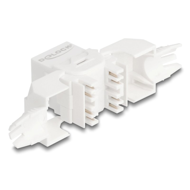 Keystone Modul RJ45 Buchse zu LSA Cat.6A UTP 180° werkzeugfrei mit Kabelverschraubung