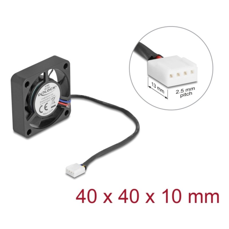 Axiallüfter 12 V DC, 40 x 40 x 10 mm schwarz