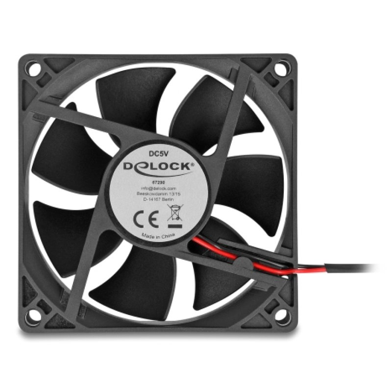 DeLOCK 67290 système de refroidissement d’ordinateur Boitier PC Ventilateur 8 cm Noir 1 pièce(s)
