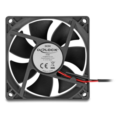 Axiallüfter 5 V DC, 80 x 80 x 25 mm schwarz