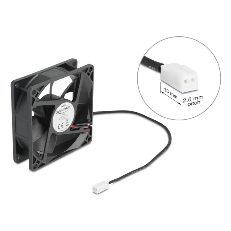 DeLOCK 67290 système de refroidissement d’ordinateur Boitier PC Ventilateur 8 cm Noir 1 pièce(s)