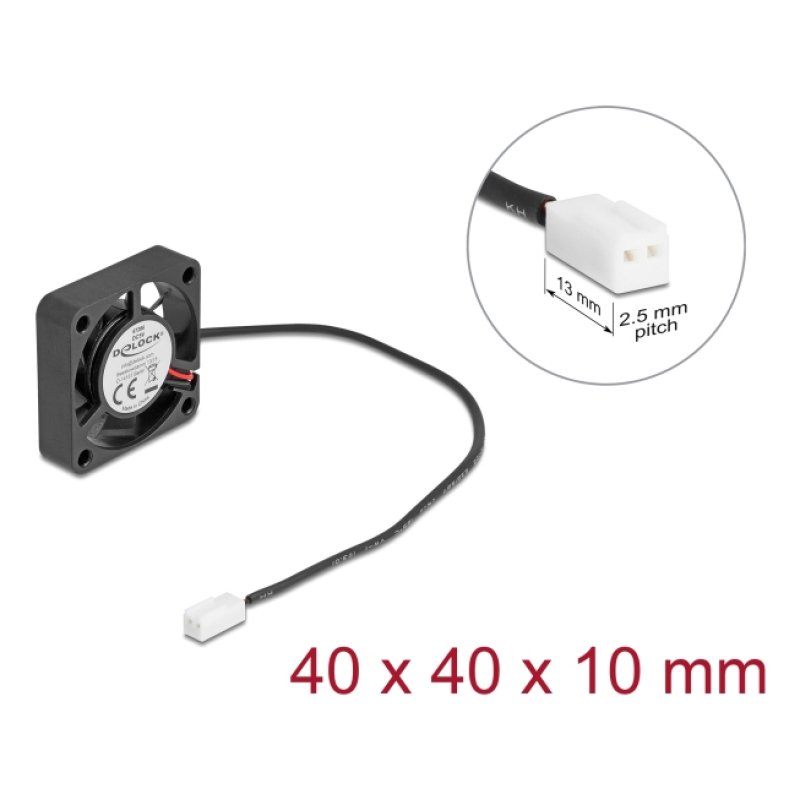 Axiallüfter 5 V DC, 40 x 40 x 10 mm schwarz