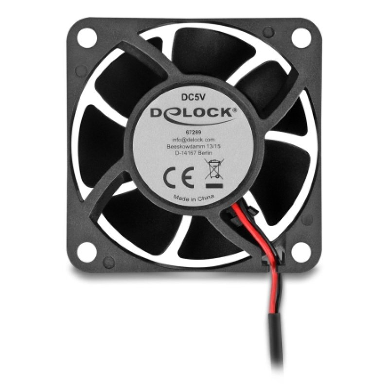 DeLOCK 67289 système de refroidissement d’ordinateur Boitier PC Ventilateur 6 cm Noir 1 pièce(s)
