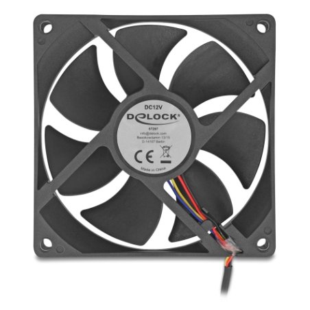 DeLOCK 67297 système de refroidissement d’ordinateur Boitier PC Ventilateur 9,2 cm Noir 1 pièce(s)