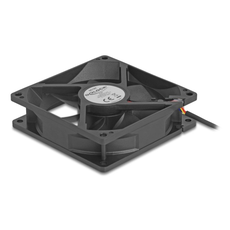 DeLOCK 67297 système de refroidissement d’ordinateur Boitier PC Ventilateur 9,2 cm Noir 1 pièce(s)