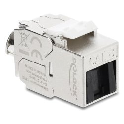 Keystone Modul RJ45 Buchse zu LSA Cat.8.1 geschirmt mit Verschlussclip und Staubschutzklappe kabelbinderfrei