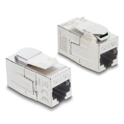 DeLOCK Keystone Module coupler RJ45 jack to RJ45 jack Cat.6A shielded