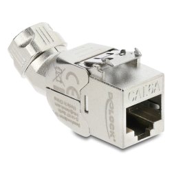 DeLOCK Keystone Module RJ45 jack to LSA Cat.6A with metal latch tool-free 45° angled shielded