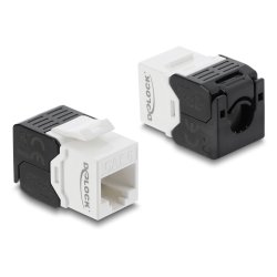 DeLOCK Keystone Module RJ45 jack to LSA Cat.6 UTP tool-free black / white