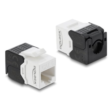 Keystone Modul RJ45 Buchse zu LSA Cat.6 UTP werkzeugfrei schwarz / weiß
