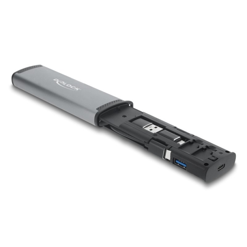 DeLOCK 91018 lecteur de carte mémoire USB 3.2 Gen 1 (3.1 Gen 1) Type-A/Type-C Noir, Gris