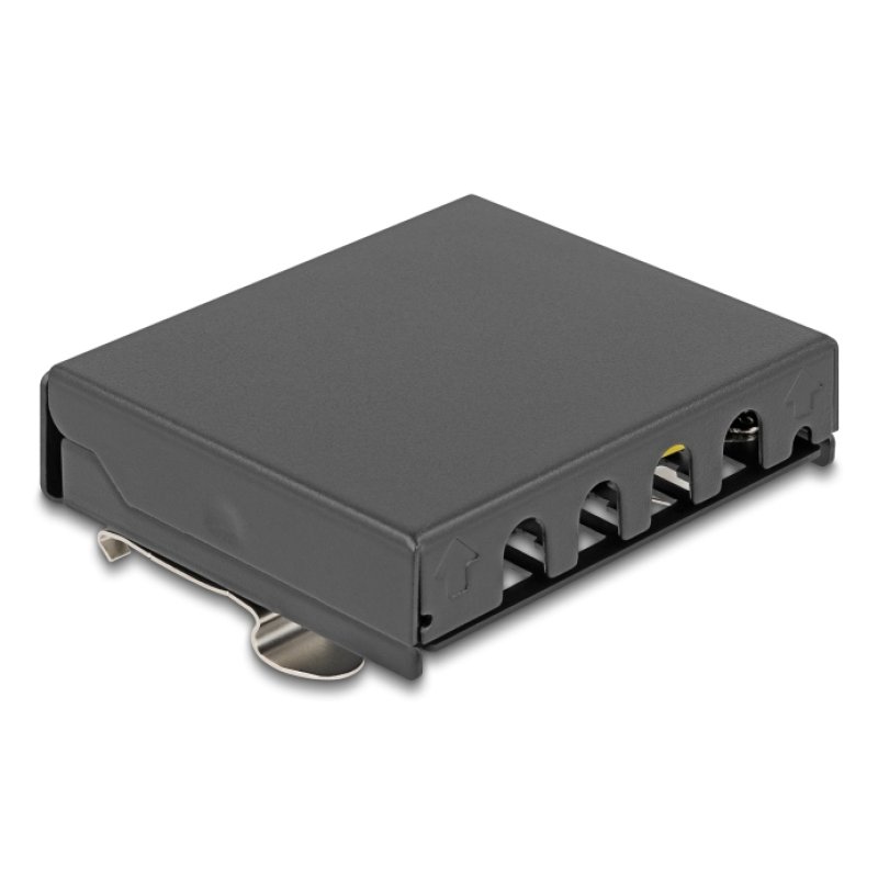 DeLOCK Blank Panel 4 port for Keystone RJ-modules black - for mounting on a table, wall or DIN rail