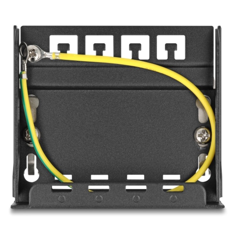 DeLOCK Blank Panel 4 port for Keystone RJ-modules black - for mounting on a table, wall or DIN rail