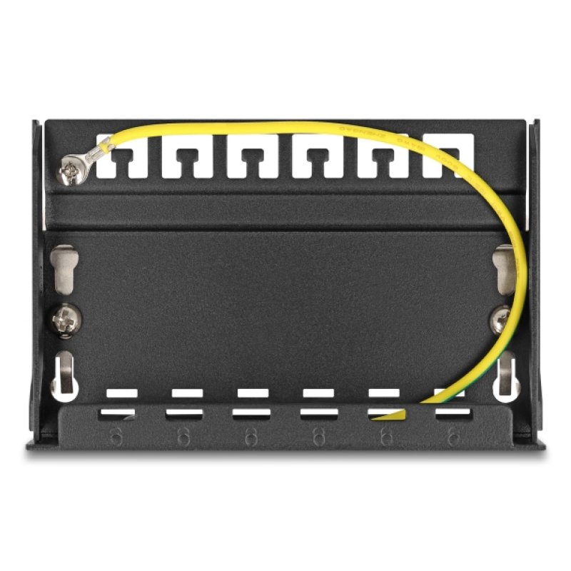 Leergehäuse 6 Port für Keystone RJ-Module schwarz - zur Montage an Tisch, Wand oder Hutschiene