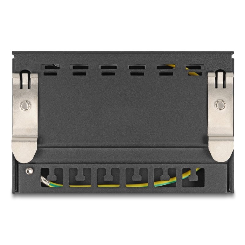 Leergehäuse 6 Port für Keystone RJ-Module schwarz - zur Montage an Tisch, Wand oder Hutschiene