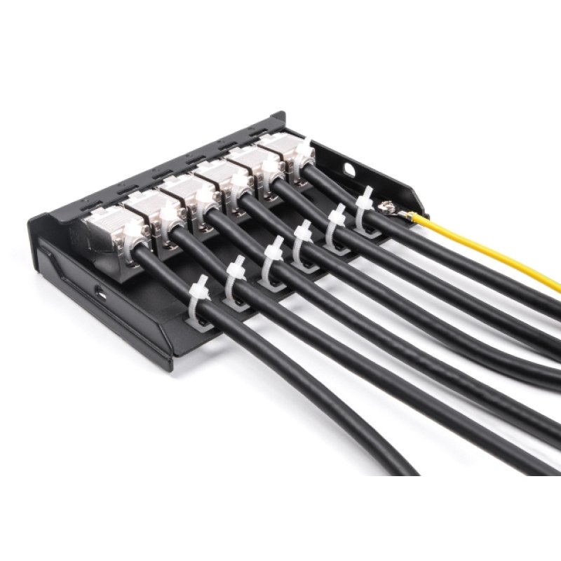 Leergehäuse 6 Port für Keystone RJ-Module schwarz - zur Montage an Tisch, Wand oder Hutschiene