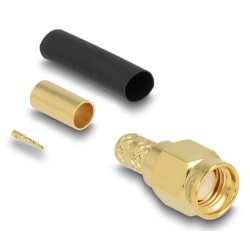 SMA Stecker zum Crimpen LMR200 mit passendem Schrumpfschlauch