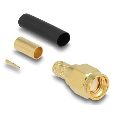 SMA Stecker zum Crimpen LMR200 mit passendem Schrumpfschlauch