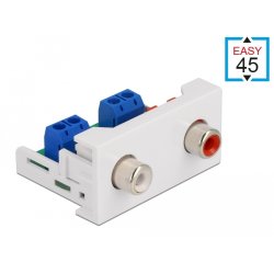 DeLOCK Easy 45 Module 2 x RCA female port 22.5 x 45 mm