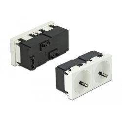 DeLOCK Easy 45 de 2 prises de courant avec terre 45 x 45 mm avec une disposition à 45°, 5 unités