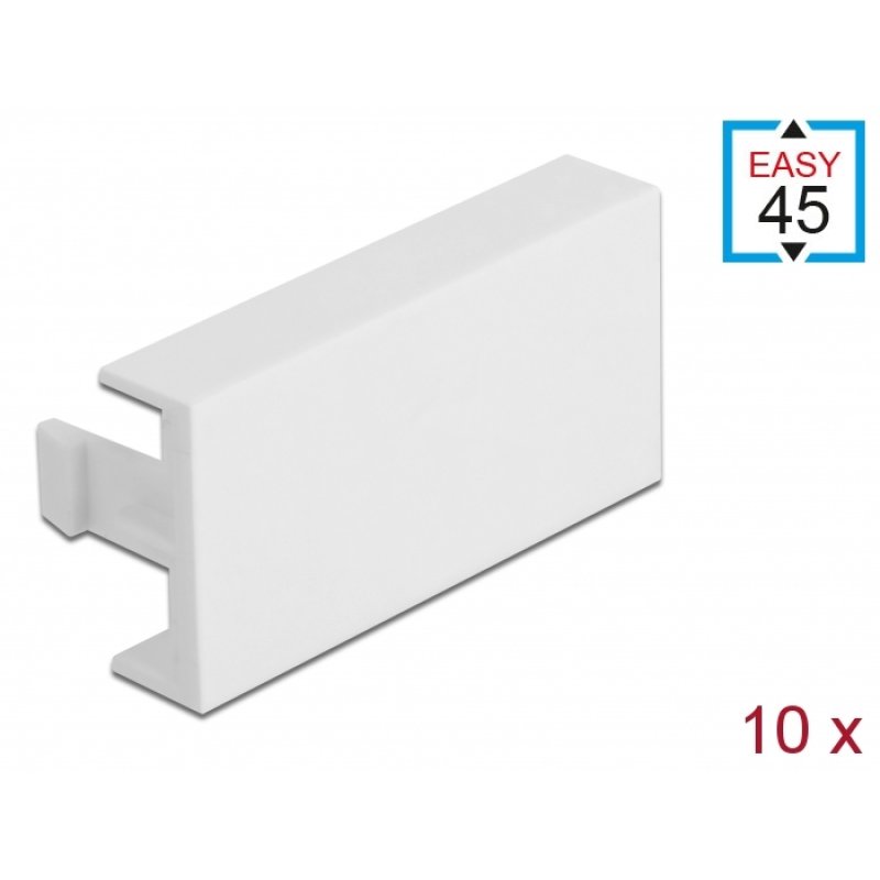 DeLOCK Cache de Module Easy 45, 45 x 22,5 mm, 10 unités, blanc