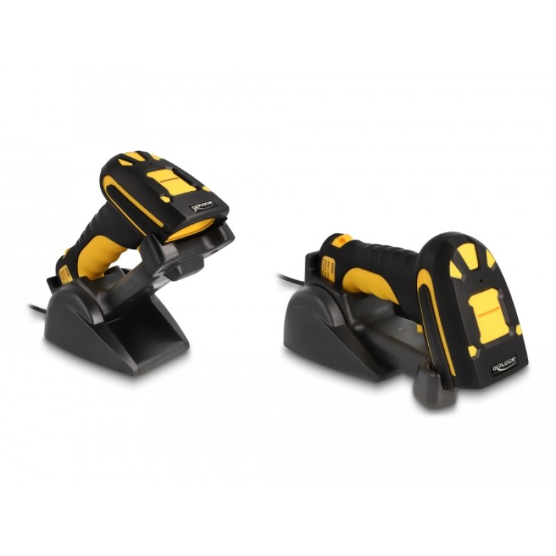 DeLOCK Scanner de code-barres industriel 1D et 2D pour 433 MHz ou Bluetooth avec station de chargement à induction