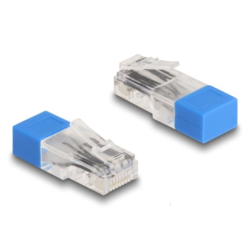 DeLOCK RJ45 mâle avec résistance de terminaison 120 Ohms bleu