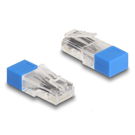 DeLOCK RJ45 plug with terminating resistor 120 Ohm blue