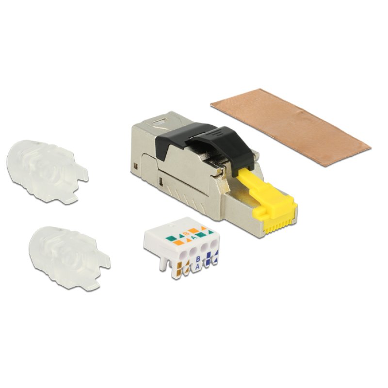 DeLOCK 86485 wire connector RJ45 Black, Silver, Transparent, Yellow