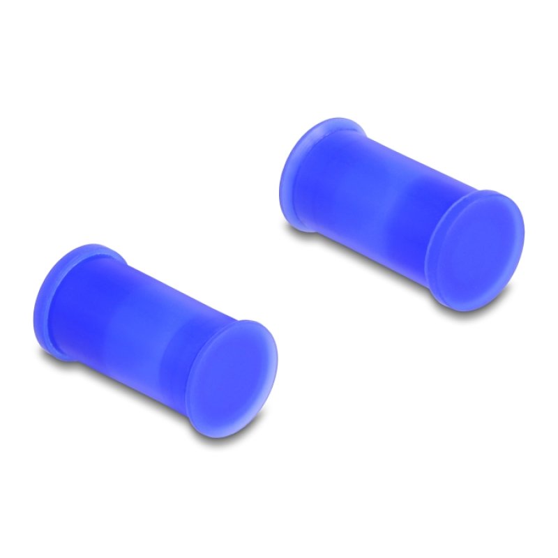 DeLOCK Capuchon de poussière DL4 pour connecteur mâle et femelle, silicone, en deux parties, bleu, set de 10 pièces