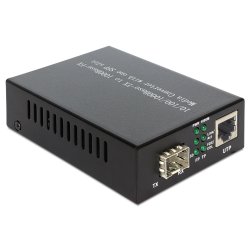 DeLOCK Media Converter 1000Base-T to SFP convertisseur de support réseau 1000 Mbit/s Noir