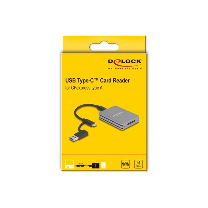 DeLOCK USB Type-C Card Reader for CFexpress type A memory cards