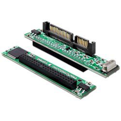 DeLOCK 61987 changeur de genre de câble SATA 22p IDE 44p Noir, Vert