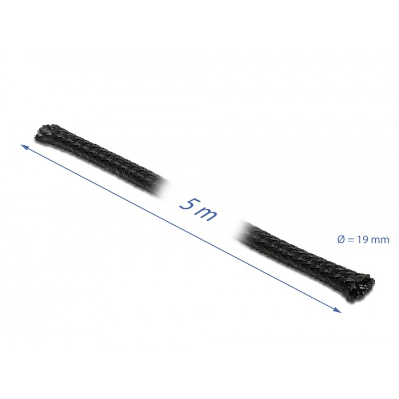 Geflechtschlauch dehnbar 5 m x 19 mm schwarz