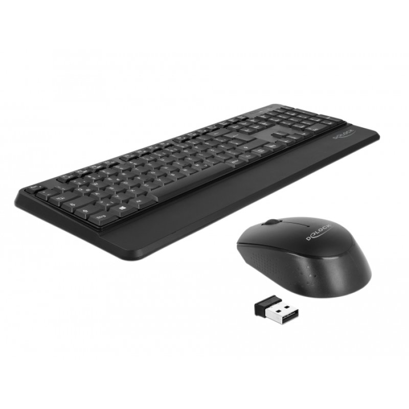 USB Tastatur und Maus Set 2,4 GHz kabellos schwarz (Handballenauflage)