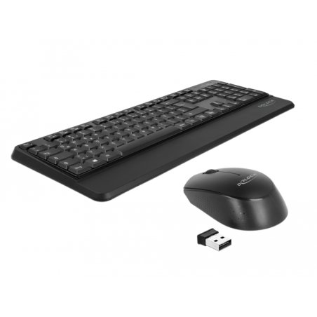 DeLOCK 12674 keyboard Mouse included Universal RF Wireless QWERTZ German Black