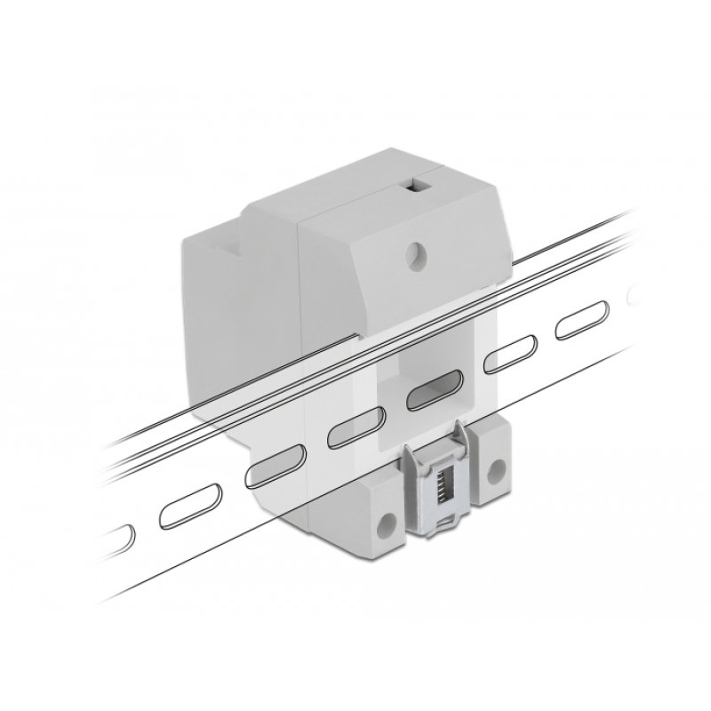 DeLOCK Power Socket with a Side Grounding Contact for DIN Rail 5 pieces