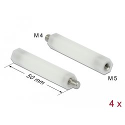 DeLOCK Entretoise M5 x M4, hexagonale, interne / externe, 50 mm, écrue, unités