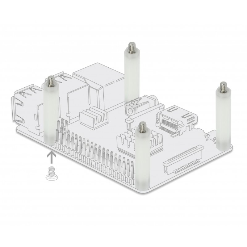 DeLOCK Entretoise M5 x M4, hexagonale, interne / externe, 50 mm, écrue, unités