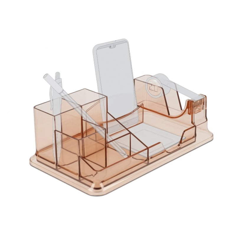 Schreibtisch Organizer transparent / braun