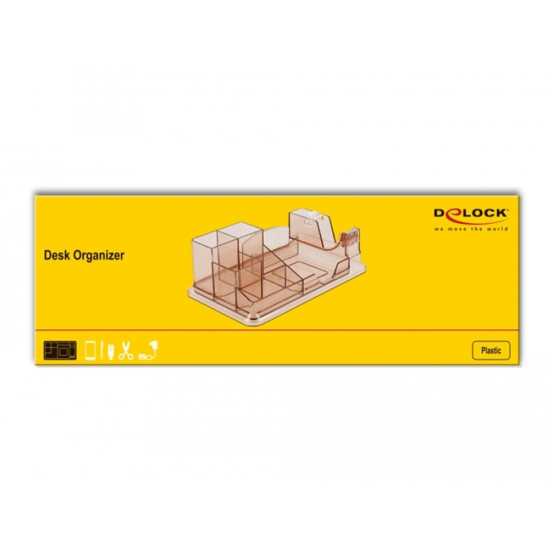 DeLOCK Organiseur de bureau transparent / brun