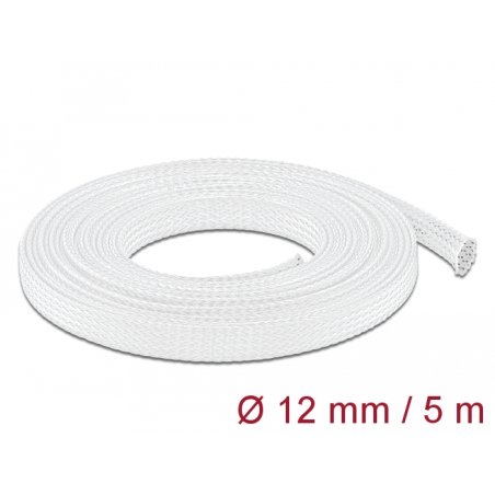 Geflechtschlauch dehnbar 5 m x 12 mm weiß